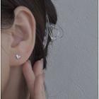 Heart Sterling Silver Stud Earring Silver - One Size