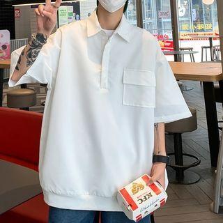 Elbow-sleeve Cargo Polo Shirt