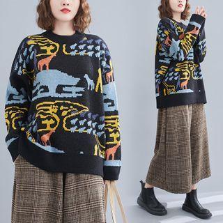 Print Sweater Print - Blue - One Size