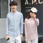 Couple Matching Gingham Long-sleeve Shirt