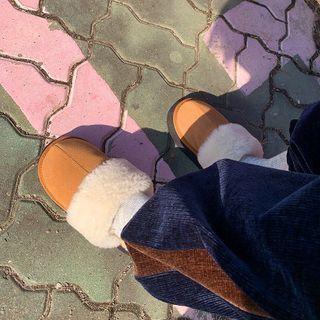 Platform Faux-fur Lined Slippers