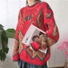Pattern Boxy Sweater