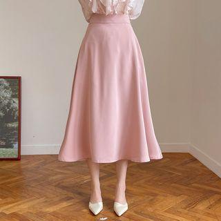 Silky Midi Flare Skirt