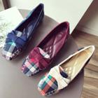 Plaid Low Heel Loafers