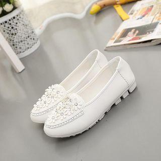 Embellished Floral Loafers