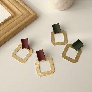 Brushed Square Dangle Earring
