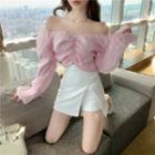 Puff-sleeve Blouse / Skirt