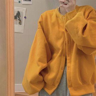 Long-sleeve Plain Cardigan / Plain Wide-leg Sweatpants