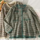Glitter Crew-neck Tweed Jacket