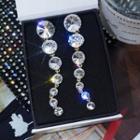 Faux Crystal Dangle Earring 1 Pair - 7 Of Crystal Zircons - One Size