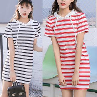 Hooded Striped Dress