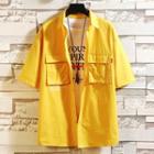 Elbow-sleeve Double Pocketed Shirt