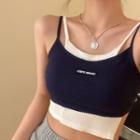 Mock Two-piece Cropped Knit Camisole