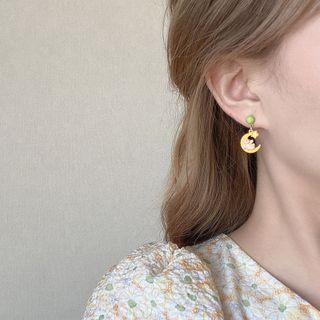 Bear Moon Dangle Earring