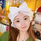 Lace Trim Bow Face Wash Headband