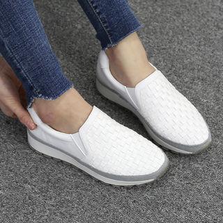 Woven-panel Laceless Sneakers