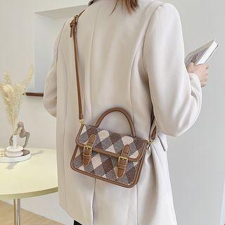 Checkered Satchel Bag