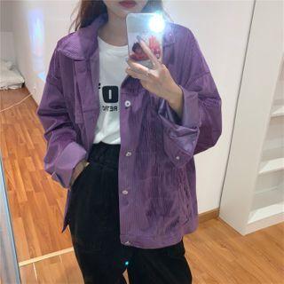Corduroy Shirt Jacket Purple - One Size