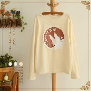 Rabbit Printed Long-sleeve T-shirt