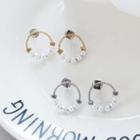 Faux Pearl Hoop Stud Earring