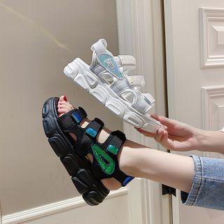 Chunky Platform Adhesive Strap Sandals