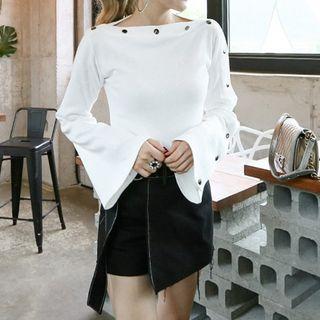 Set: Long-sleeve Paneled Top + Belted Culottes