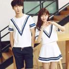 Couple Matching Short-sleeve T-shirt / A-line Skirt / Set