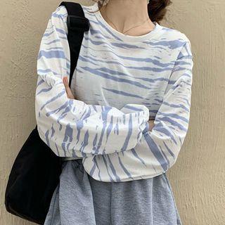 Zebra Print Sweatshirt As Shown In Figure - One Size
