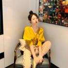 V-neck Long-sleeve Top / Dress Pants