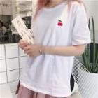 Embroidered Cherry Short-sleeve T-shirt