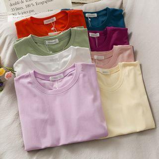 Plain Short-sleeve Loose T-shirt In 11 Colors