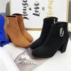Hoop-accent Chunky-heel Ankle Boots