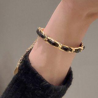 Braided Bracelet Black & Gold - One Size