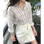 Plaid Shirt / Plain Skirt