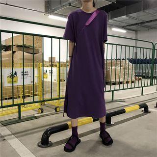 Side Slit Midi Short-sleeve T-shirt Dress