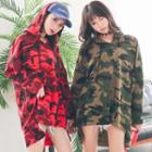 Leopard Print Hooded Long-sleeve T-shirt