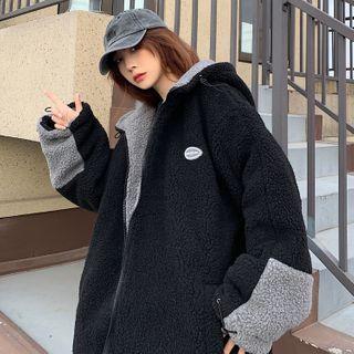 Reversible Two-tone Fleece Zip-up Hoodie