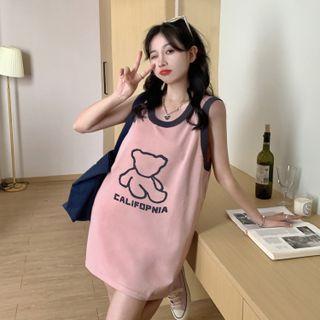 Print Knit Mini Tank Dress