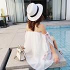 Off Shoulder 3/4-sleeve A-line Dress