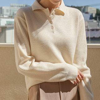 Textured Rib-knit Polo Shirt