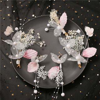 Wedding Set: Rhinestone Branches Hair Clip + Earring