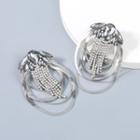 Snake Chain Rhinestone Fringed Earring Silver - One Size