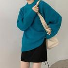Long-sleeve Plain Oversize Sweater