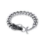 Fashion Domineering Dragon 316l Stainless Steel Bracelet Silver - One Size