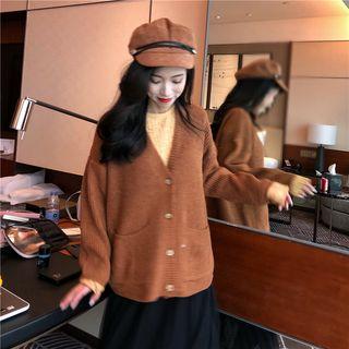 Long-sleeve Loose-fit Knit Cardigan