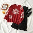 Flake Jacquard Sweater Red - One Size