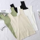 Square Collar Sleeveless Knit Top