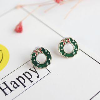 Xmas Stud Earring 1 Pair - Green - One Size