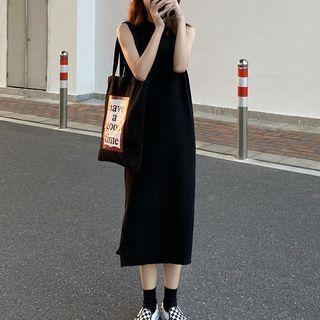 Plain Slit Midi Tank Dress