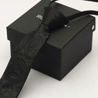 Pre-tied Slim Neck Tie Black - One Size